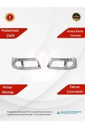 Volkswagen Transporter T5 Van Far Çerçevesi 2 Parça 2003-2010 Krom Paslanmaz Çelik - 2