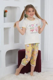 Kız Çocuk Kaprili-Baskılı Pijama Takımı 3-11 Yaş 6083-84 thumbnail 1