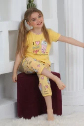 Kız Çocuk Kaprili-Baskılı Pijama Takımı 3-11 Yaş 6083-84 thumbnail 2