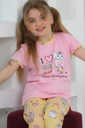 Kız Çocuk Kaprili-Baskılı Pijama Takımı 3-11 Yaş 6083-84 thumbnail 8
