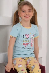 Kız Çocuk Kaprili-Baskılı Pijama Takımı 3-11 Yaş 6083-84 thumbnail 12