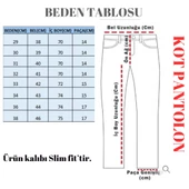 Erkek Dar Paça Düz New Koyu Mavi Kot Pantolon - 2