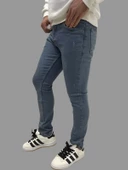 Erkek Dar Paça Desturalı New Toz Mavi Kot Pantolon thumbnail 6