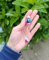 Nazar Boncuk Anahtarlık 5 Adet Kötü Göz Kovucu Hand Made Nazarlı Araba Süsü - 2