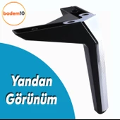 Moda Lüks Mobilya Oturma Grubu Kanepe Tv Ünitesi Konsol Koltuk Ayağı Baza Ayakları Siyah Krom 17 Cm - 3