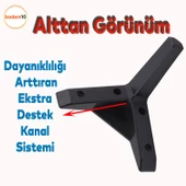 Moda Lüks Mobilya Oturma Grubu Kanepe Tv Ünitesi Konsol Koltuk Ayağı Baza Ayakları Siyah Krom 17 Cm - 4