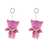 Anahtarlık pelüş Ayıcık Anahtarlık İkili Set Fuşya 12 Cm - 1