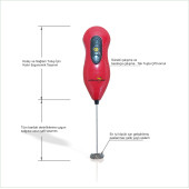 Kırmızı Paslanmaz Şaft ve Yaylı Süt Americano Expresso Machiato Türk Kahvesi Kahve Köpürtücü Çırpıcı - 2