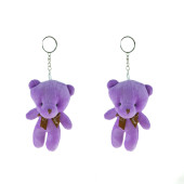 Anahtarlık pelüş Ayıcık Anahtarlık İkili Set Mor 12 Cm - 1