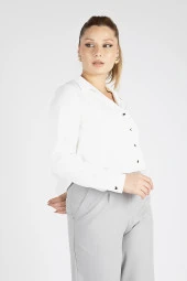 Kadın Crop Gömlek Ekru - 2