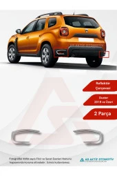 Dacia Duster Suv Reflektör Çerçevesi 2 Parça 2018 ve Üzeri Krom Paslanmaz Çelik - 1