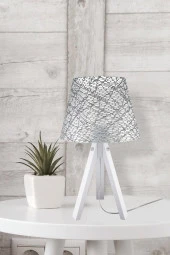 Modelight Beyaz Ayak File Gri Şapka Deko Abajur thumbnail 3