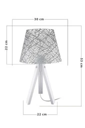 Modelight Beyaz Ayak File Gri Şapka Deko Abajur thumbnail 4