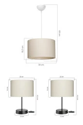 Modelight Arel Siyah Yatak Odası Abajur Avize Aydınlatma Set 22 Lik thumbnail 1