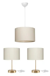 Modelight Arel Gold Yatak Odası Abajur Avize Aydınlatma Set 22 Lik thumbnail 1