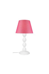 Modelight Boncuk Abajur Büyük Beyaz Ayak/Pembe Şapka - 1