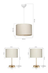 Modelight Arel Gold Yatak Odası Abajur Avize Aydınlatma Set 22 Lik thumbnail 2