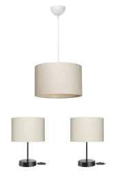 Modelight Arel Siyah Yatak Odası Abajur Avize Aydınlatma Set 22 Lik thumbnail 2