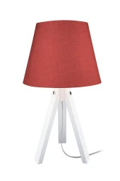 Modelight Beyaz Ayak Bordo Şapka Deko Abajur thumbnail 2