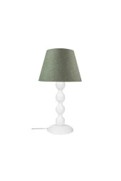 Modelight Boncuk Abajur Büyük Beyaz Ayak/Yeşil Şapka Mng.1875 thumbnail 2