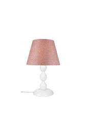 Modelight Boncuk Abajur Küçük Beyaz Ayak/ Gül Kurusu Şapka thumbnail 1