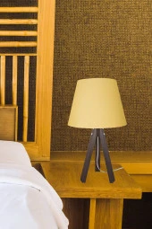 Modelight Ceviz Ayak Sarı Şapka Deko Abajur thumbnail 3