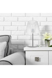 Modelight Sarah Abajur Krom Ayak / Beyaz File Şapka thumbnail 3