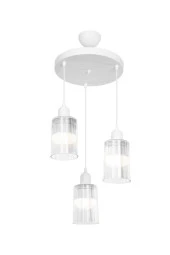 Modelight Aksel 3'lü Avize Şeffaf Optik Camlı Beyaz thumbnail 3