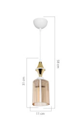 Modelight Akses Beyaz Karo Gold Tekli Üçgen Bal Sarkıt thumbnail 3