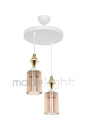 Modelight Akses Beyaz Karo Gold 2li Bal Camlı Avize thumbnail 1