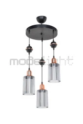 Modelight Akses Küre / Karo 3lü Optik Camlı Avize thumbnail 3