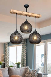 Modelight Aspen 3lü Avize - Siyah Yumak Toplu/salon-oturma Odası-çocuk Odası-yemek Odası-mutfak-antre-hol thumbnail 1