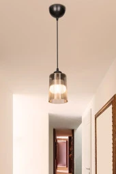 Modelight Bal Optik Promo Sarkıt Çift Ampul Görünümlü Cam Avize thumbnail 1