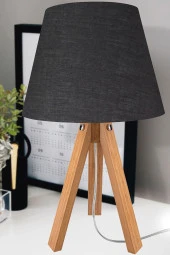 Modelight Bambu Ayak Siyah Şapka Deko Abajur thumbnail 3