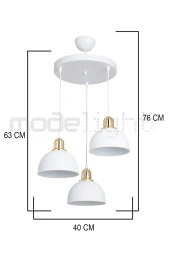 Modelight BELLA 3LÜ AVİZE BEYAZ SALON-OTURMA ODASI-ÇOCUK ODASI-YEMEK-YATAK ODASI--ANTRE-MUTFAK thumbnail 4