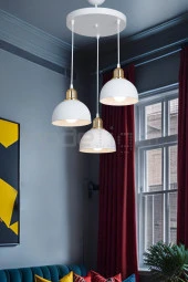 Modelight BELLA 3LÜ AVİZE BEYAZ SALON-OTURMA ODASI-ÇOCUK ODASI-YEMEK-YATAK ODASI--ANTRE-MUTFAK thumbnail 1