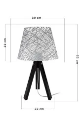 Modelight Deko Abajur Siyah Ayak  File Gri Şapka thumbnail 4