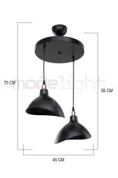 Modelight ESTA 2Lİ AVİZE SİYAH SALON-OTURMA ODASI-ÇOCUK ODASI-YEMEK-YATAK ODASI--ANTRE-MUTFAK thumbnail 4