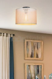 Modelight GOZA 30 CM SİLİNDİR PLAFONYER AVİZE HASIR BEYAZ SALON-OTURMA-ÇOCUK-YEMEK-YATAK ODASI--ANTRE-MUTFAK thumbnail 1