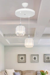 Modelight Haliç 2li Çember Sarkıt Beyaz / Krom thumbnail 1