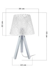 Modelight Gri Ayak File Beyaz Şapka Deko Abajur thumbnail 3