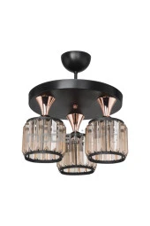 Modelight Haliç 3lü Plafonyer Avize Siyah / Bakır thumbnail 2