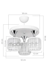 Modelight Haliç 3lü Plafonyer Avize Beyaz / Krom thumbnail 1