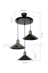 Modelight Maya 3lü Sarkıt Çember Siyah thumbnail 4