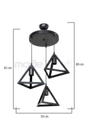 Modelight PRİZMA 3LÜ AVİZE SİYAH SALON-OTURMA ODASI-ÇOCUK ODASI-YEMEK-YATAK ODASI--ANTRE-MUTFAK thumbnail 4