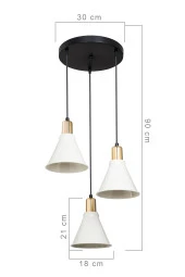 Modelight Porto 3'lü Çember Avize Krem thumbnail 4