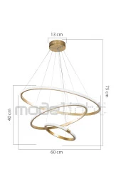 Modelight Rıng 3lü Ledli Avize Gold Salon-oturma Odası-çocuk Odası-yatak Odası-yemek Odası-antre-mutfak thumbnail 4