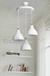 Modelight Ronda 3lü Avize Beyaz / Salon - Oturma Odası - Çocuk Odası - Yemek Odası - Mutfak - Antre - Hol thumbnail 1