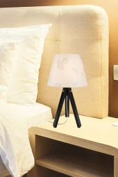 Modelight Siyah Ayak Krem Şapka Deko Abajur thumbnail 3