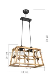 Modelight Soma 2li Ahşap Avize thumbnail 3